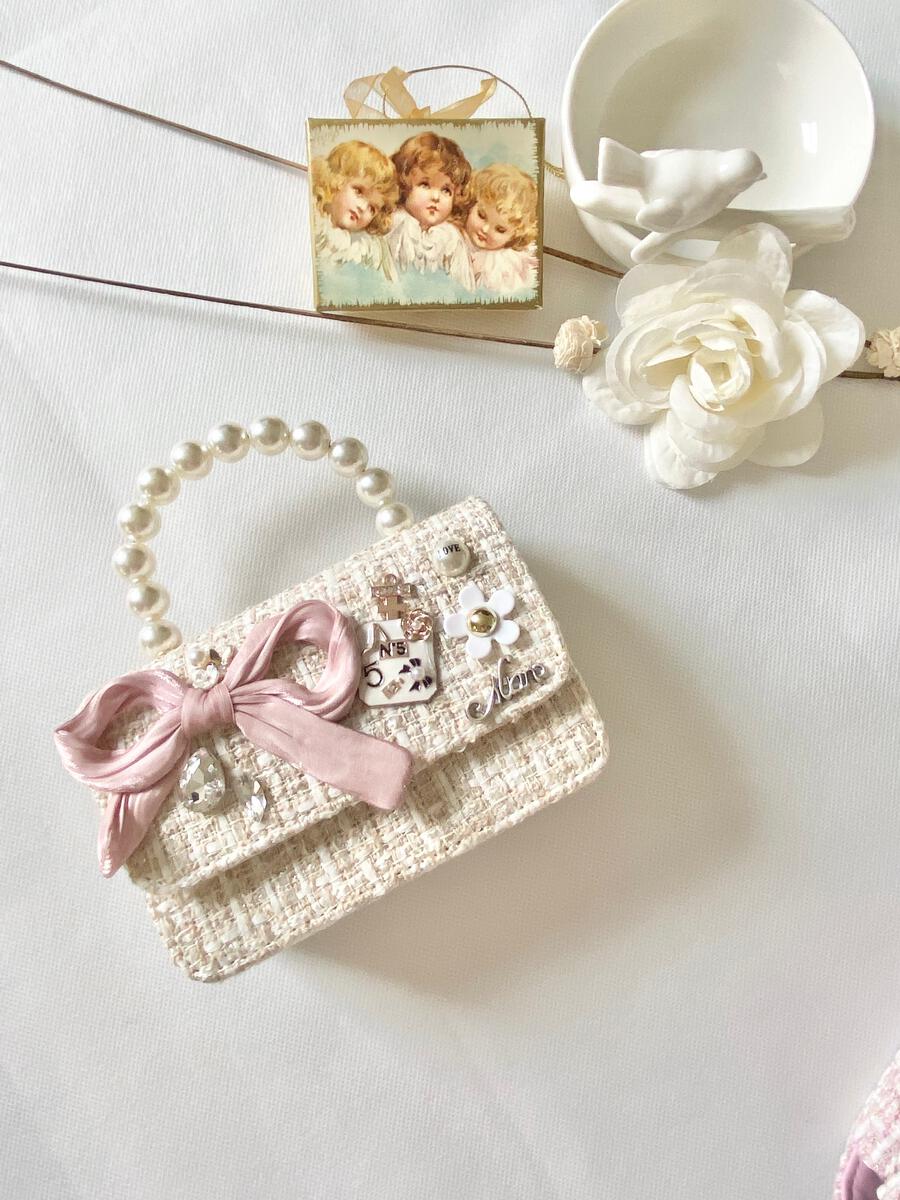 Tweed Fancy Purse Charms (ivory)