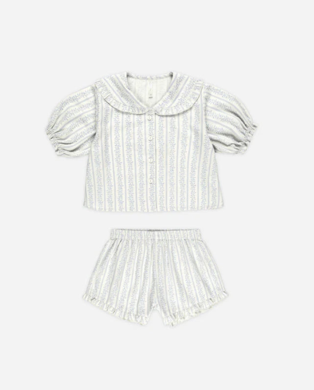 Delilah Pajama Set Blue Vines