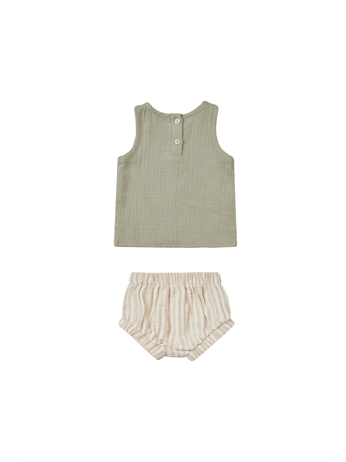 Woven Tank + Shirt Set (sage stripe)