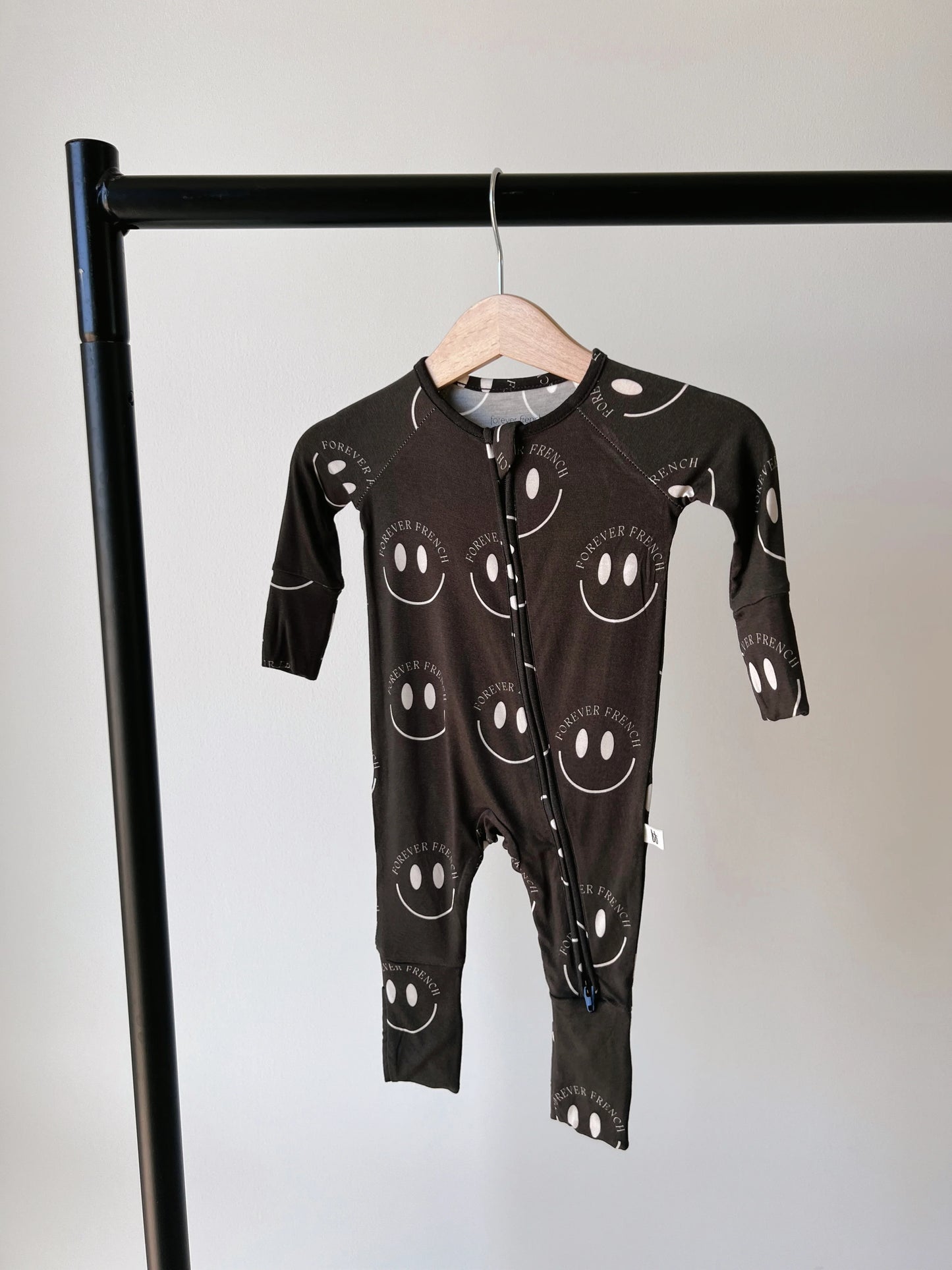 Charcoal + White FF Smile Double Zip PJ