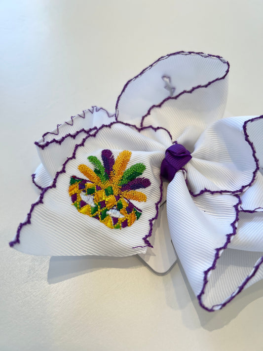 Mardi Gras Mask Hair Bow