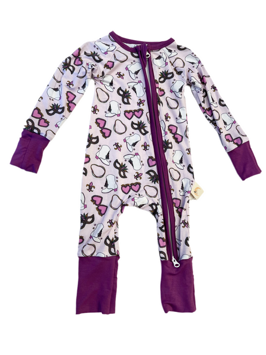 Purple Mardi Gras Double Zipper Sleeper
