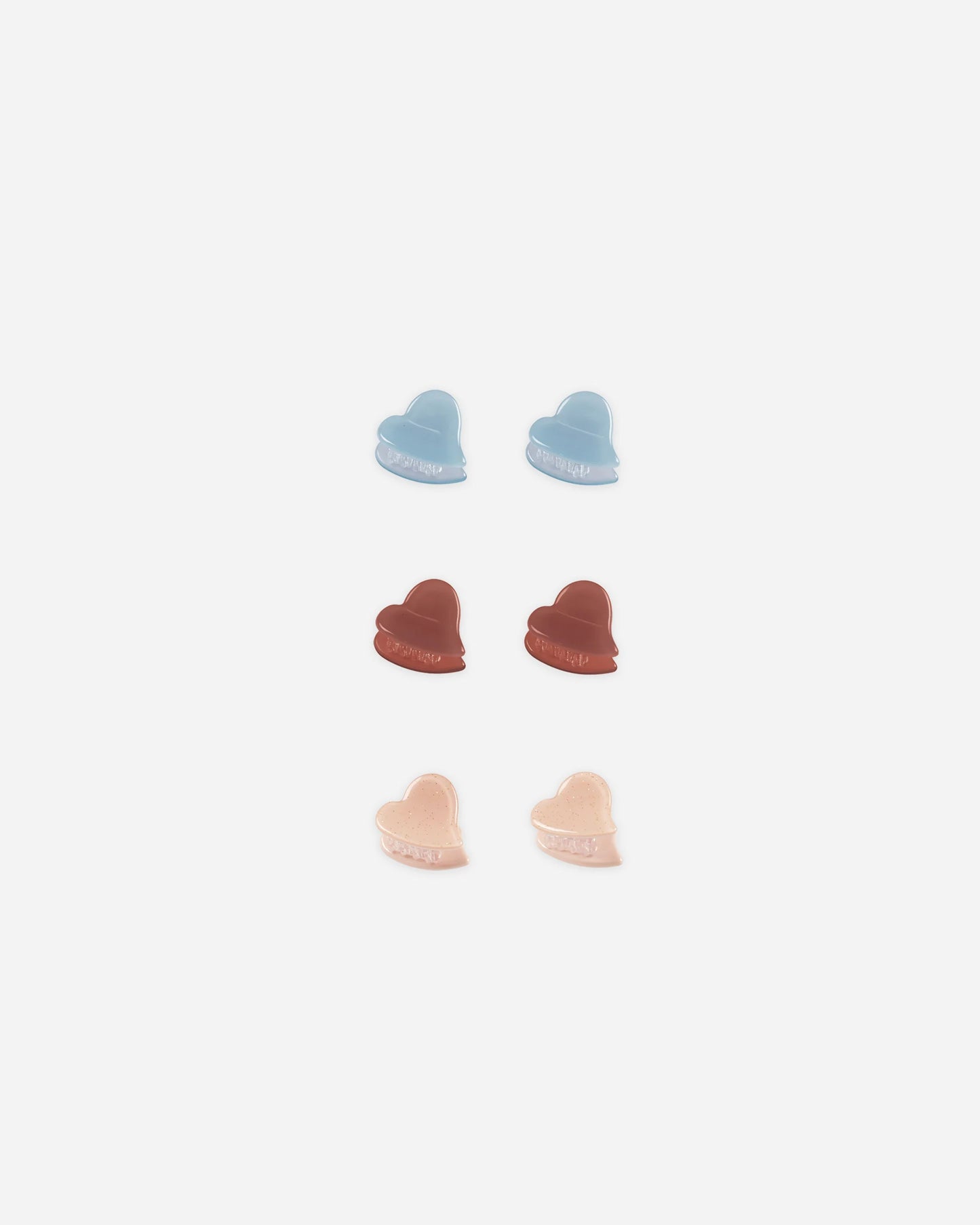 Heart Mini Clips - Light Blue, Poppy, Shell