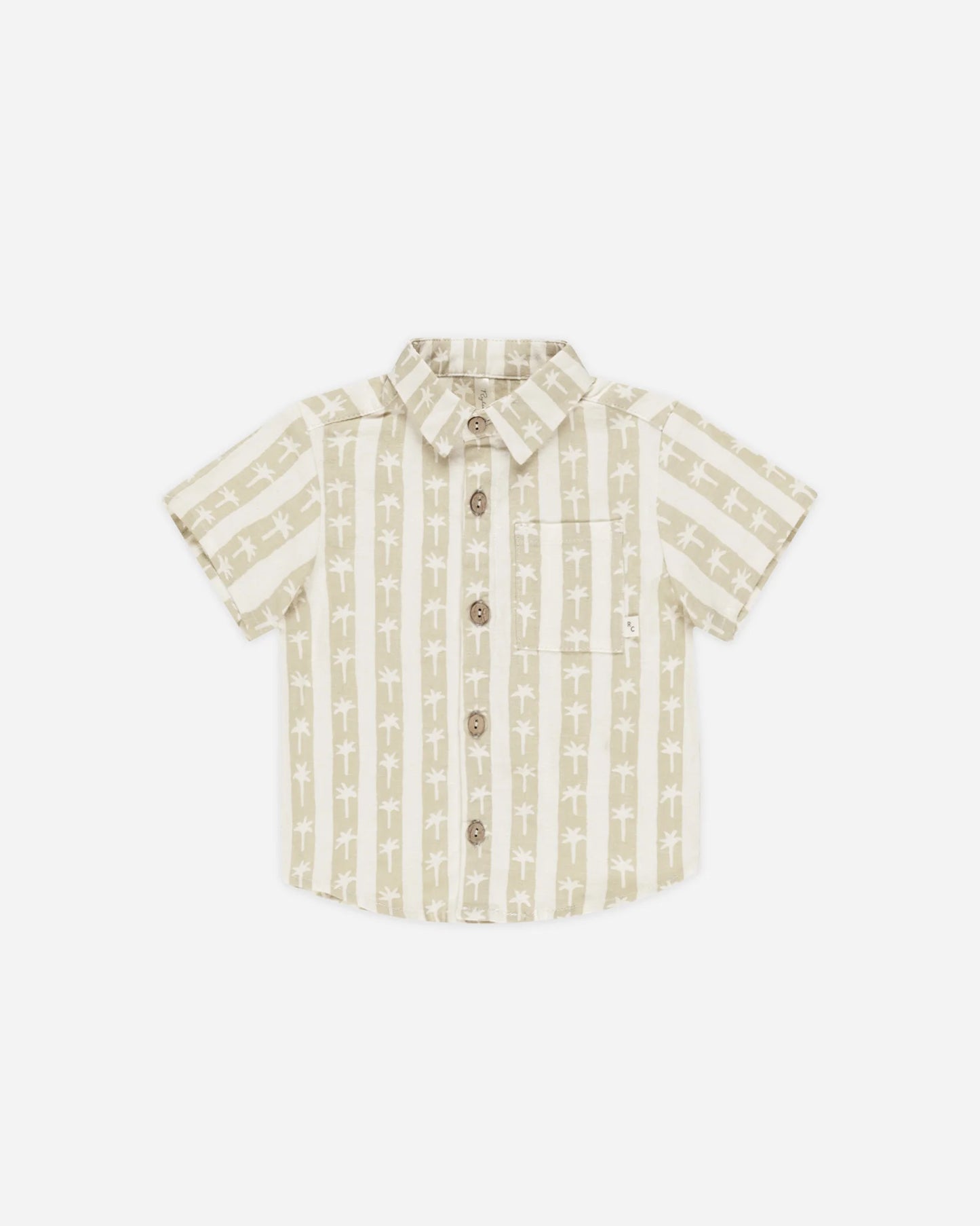 Collared Short Sleeve || Palm Stripe