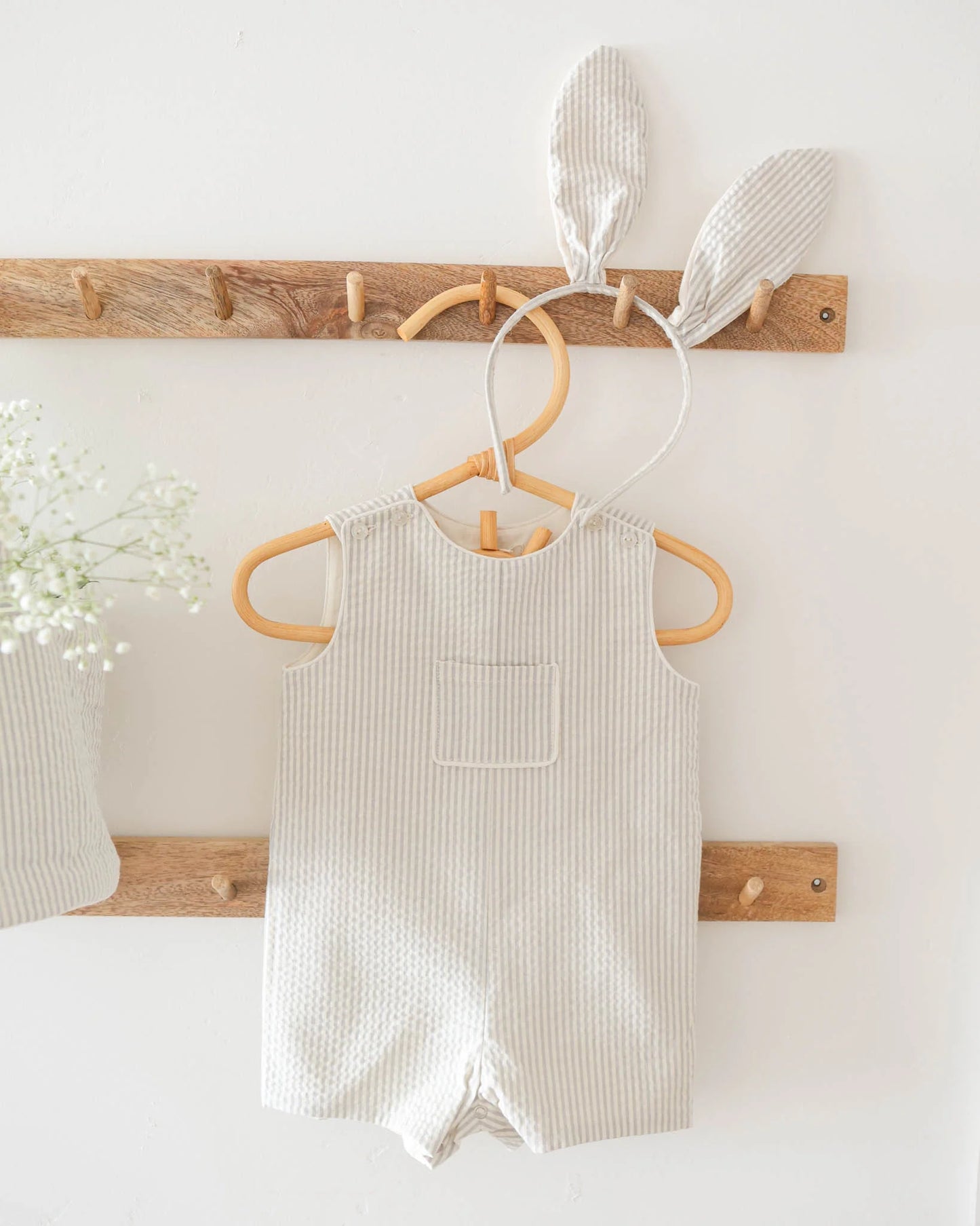 Georgie Romper || Sage Stripe