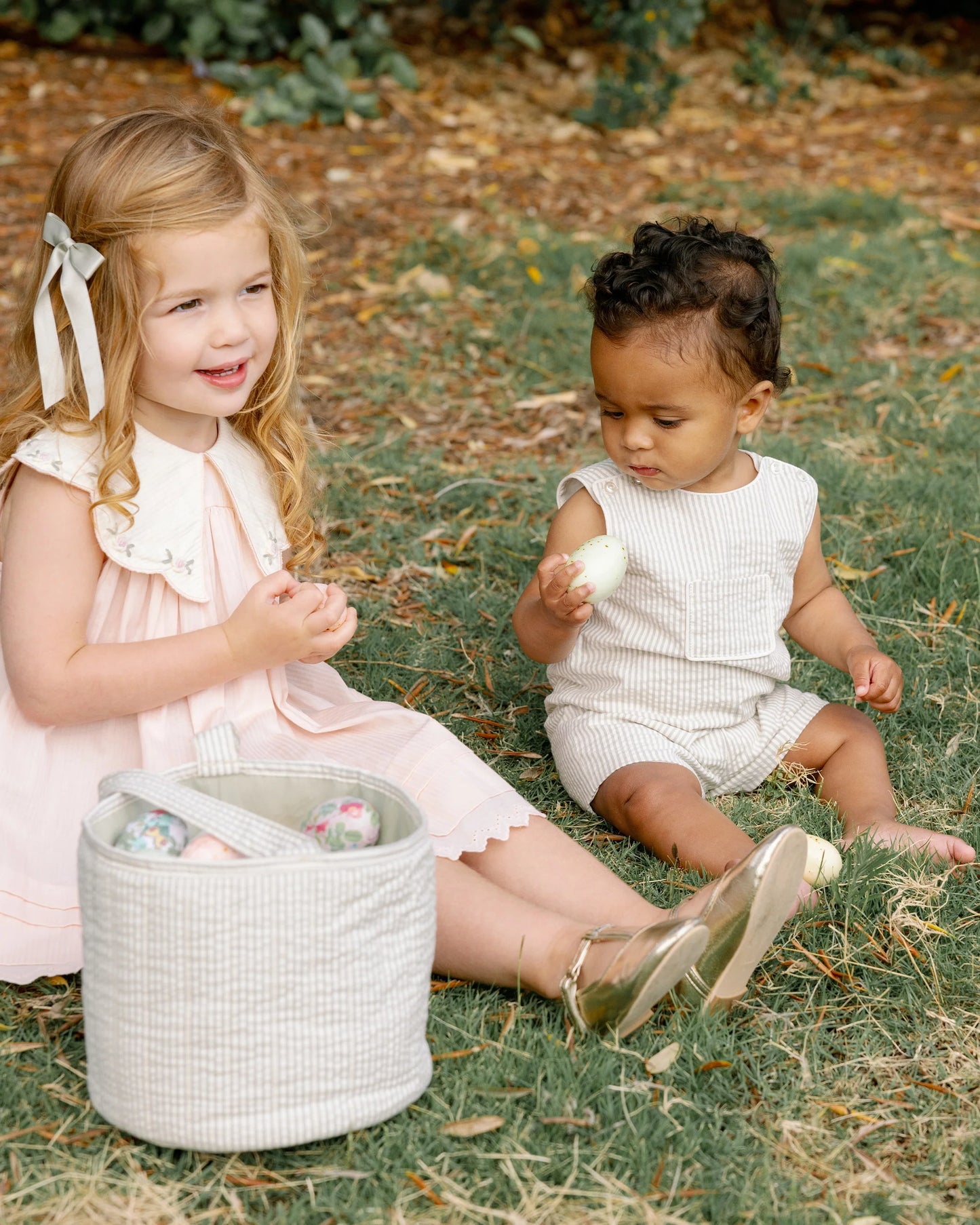 Georgie Romper || Sage Stripe