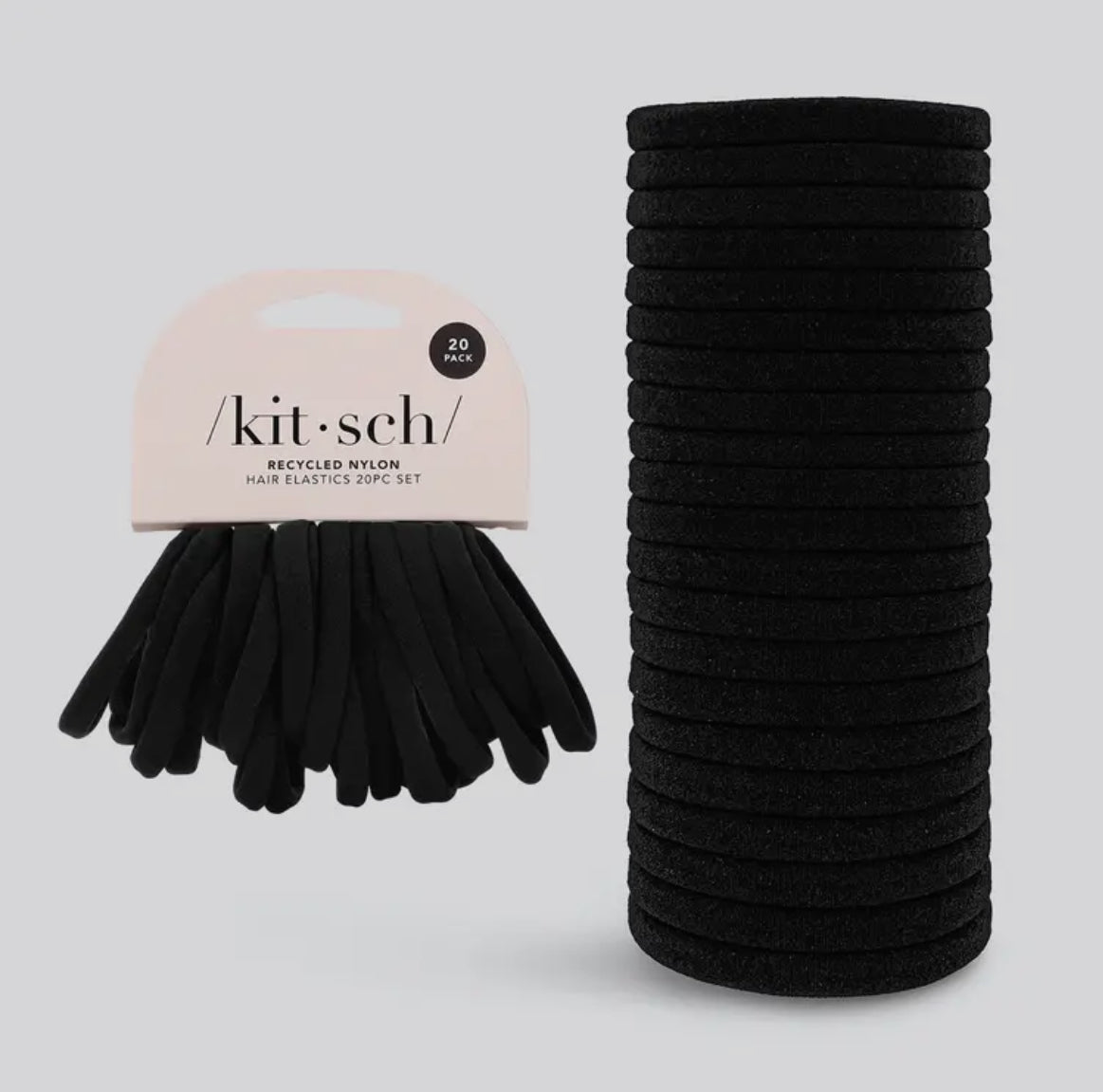 Elastic Hair Ties 20 Pack - Black