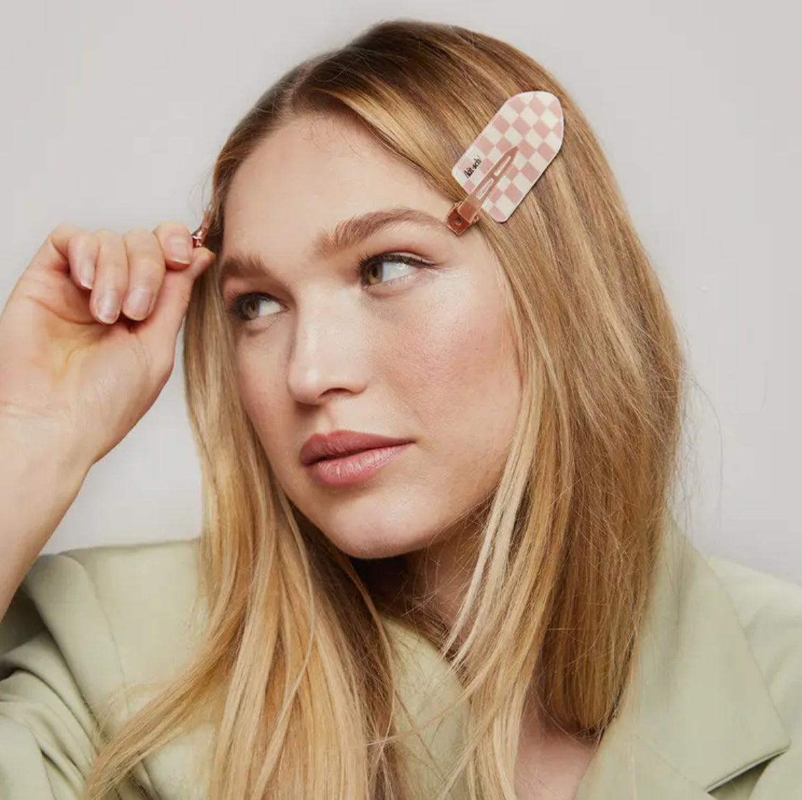 Recycled Plastic XL Creaseless Clips - Terracotta Checker