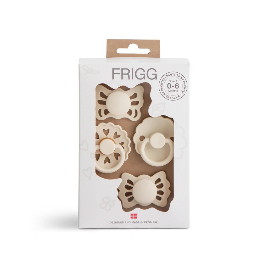FRIGG Baby’s First Pacifier Floral Heart (Cream) 4-Pack