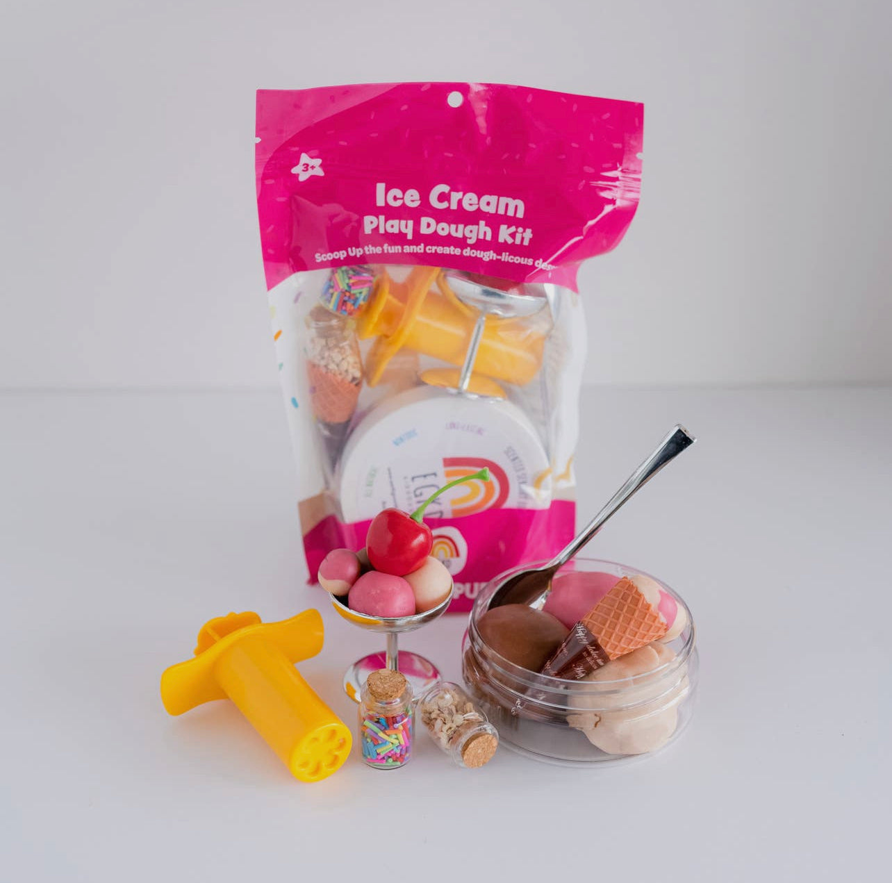 Ice Cream (Neapolitan) Sensory Play Dough Kit
