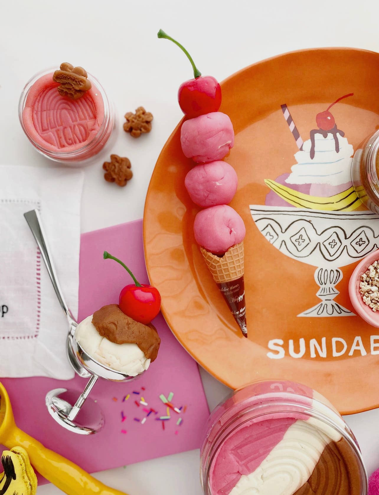 Ice Cream (Neapolitan) Sensory Play Dough Kit