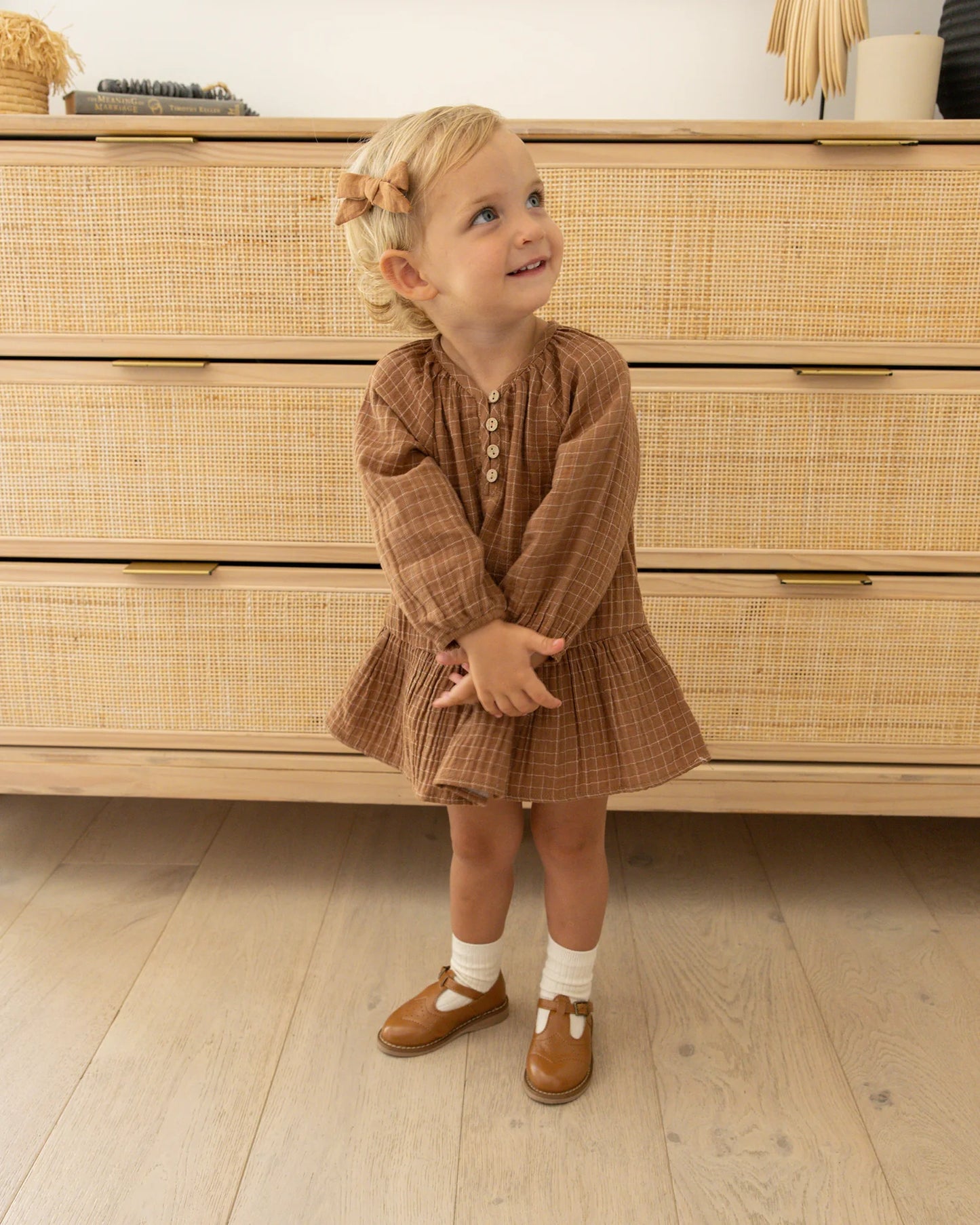 Lany Dress (cinnamon grid)