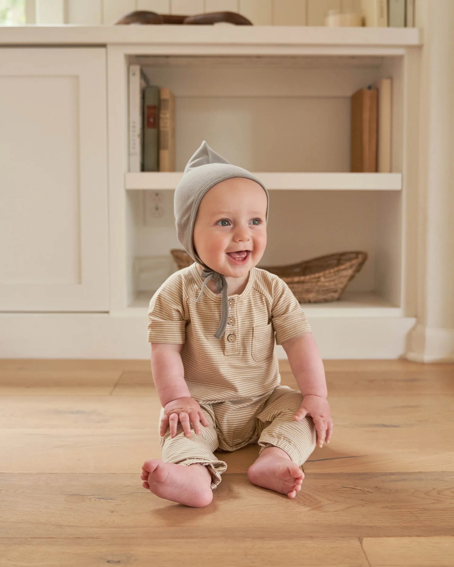 Short Sleeve Jumpsuit (Latte)