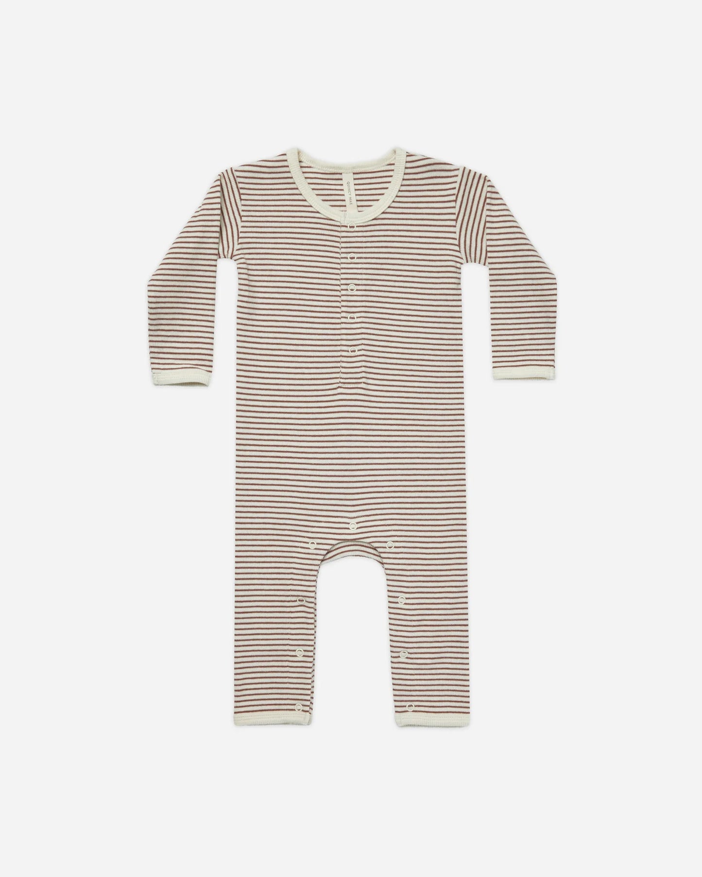 Ribbed Baby Jumpsuit (Plum Stripe)
