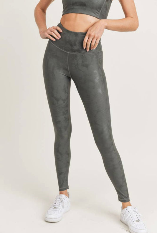 Overlay Metallic Print Legging (Black)