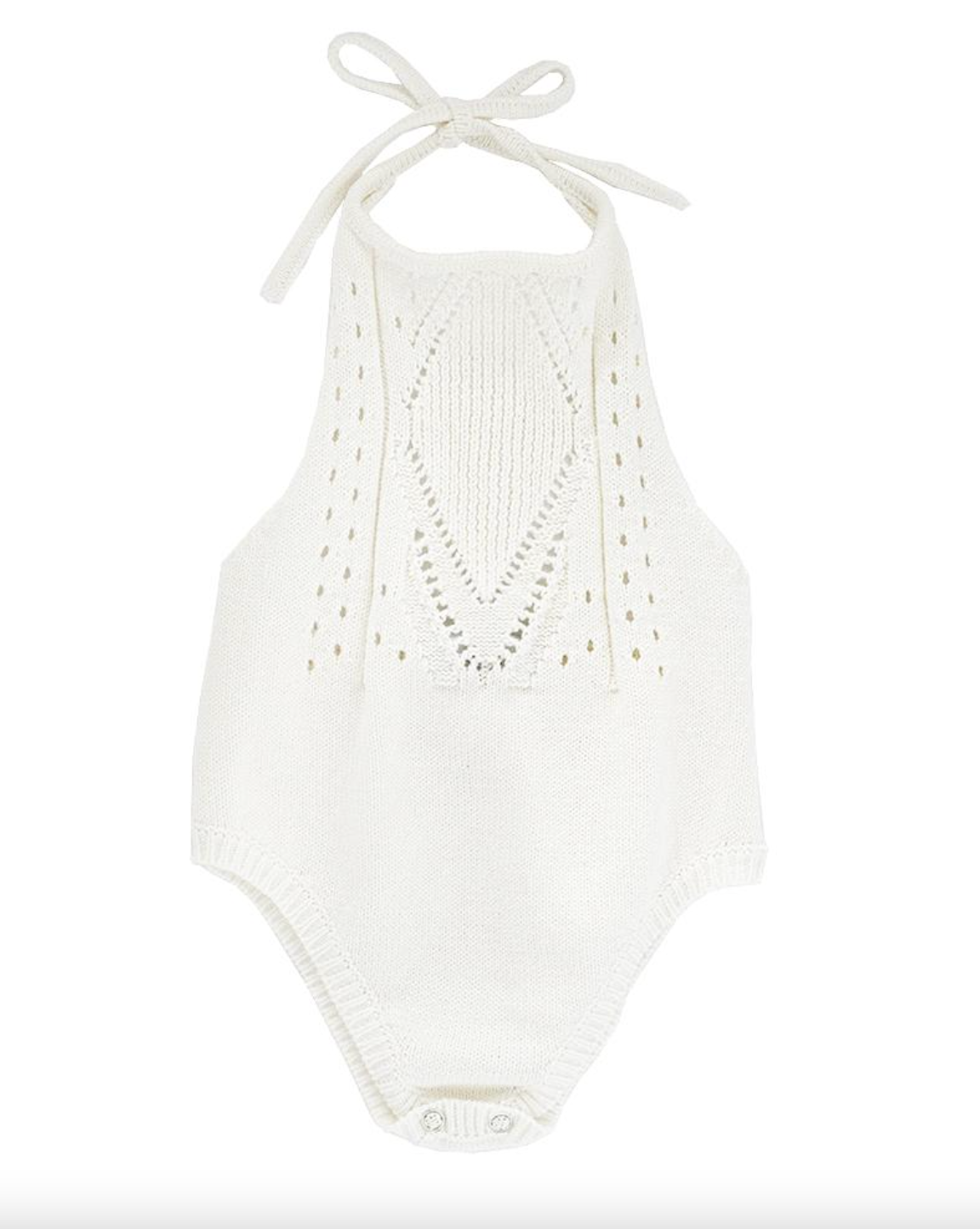 Drake Crochet Halter Onesie | Gardenia