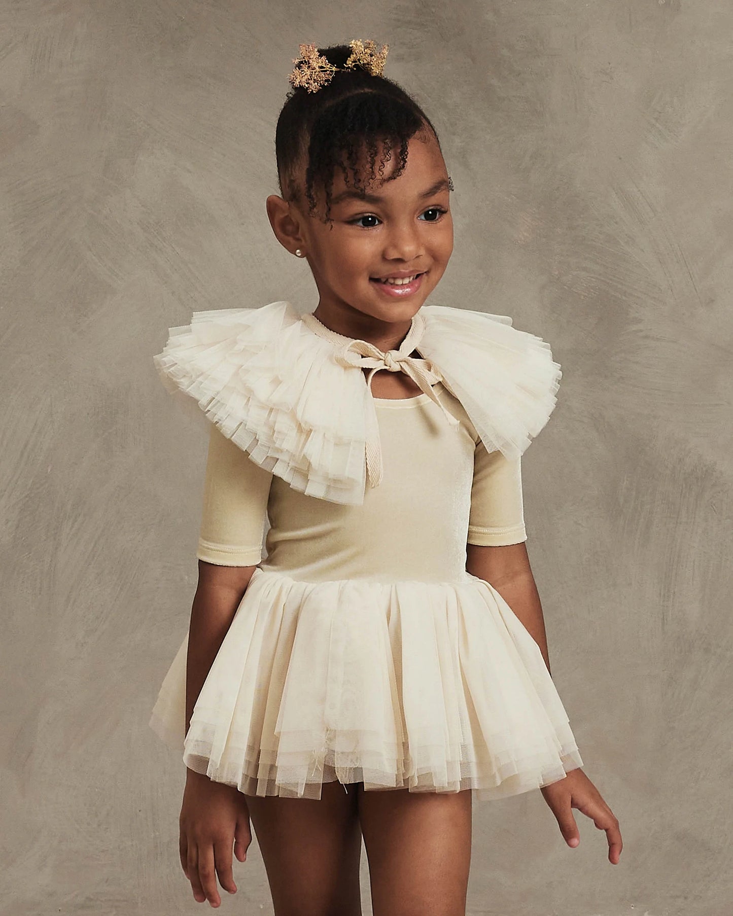 Ruffle Tulle Collar (Champagne)