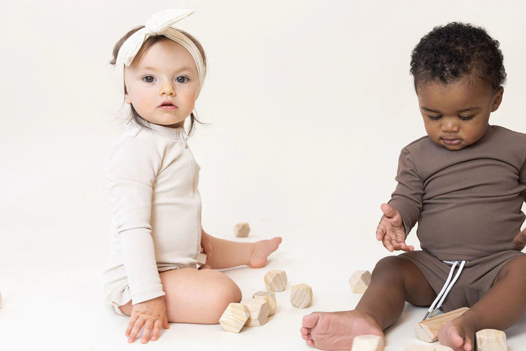 Sahara Ribbed Zip Up One Piece (Blush)