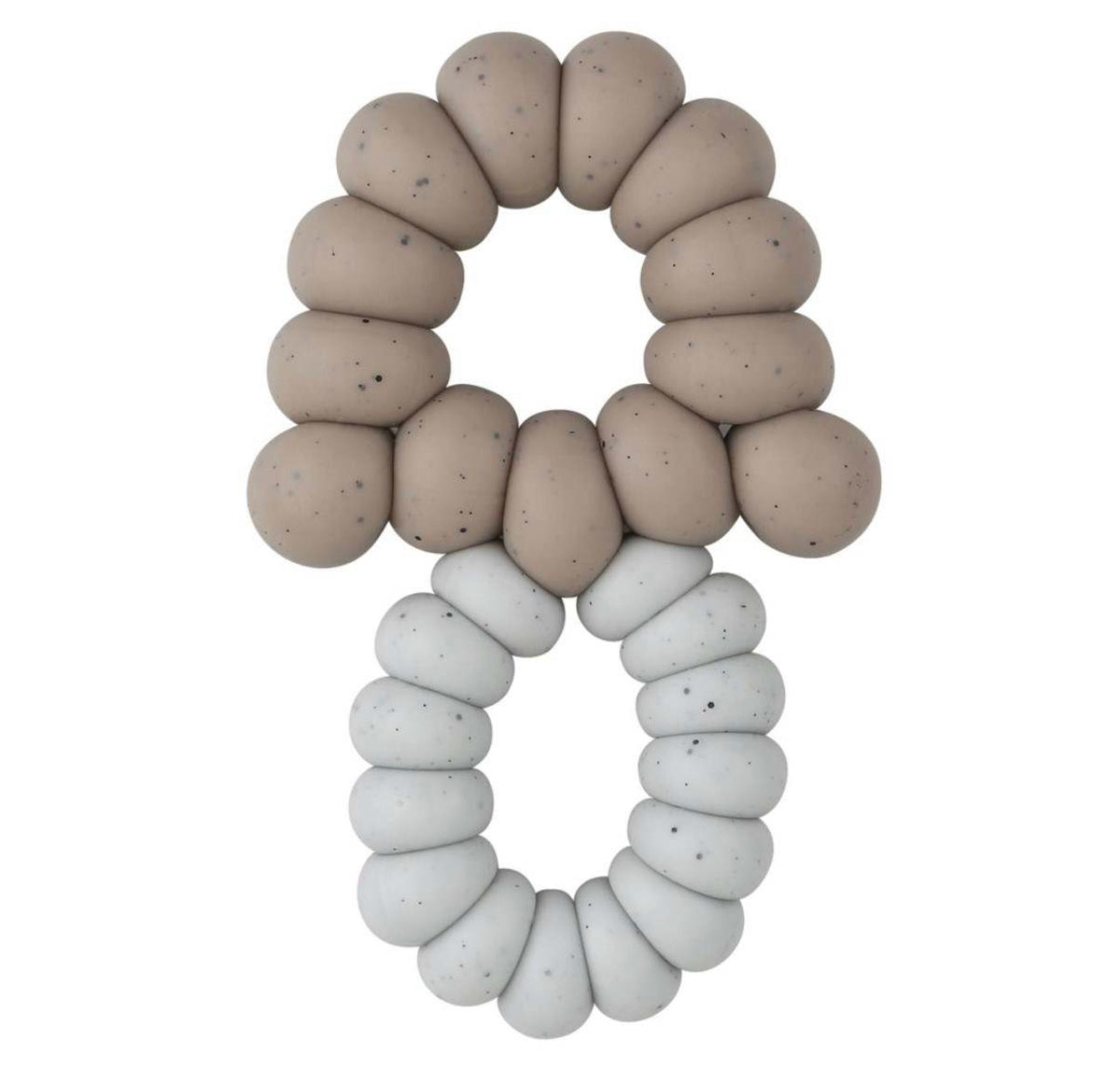 Mushroom Teether ( Soft Blue & Taupe )
