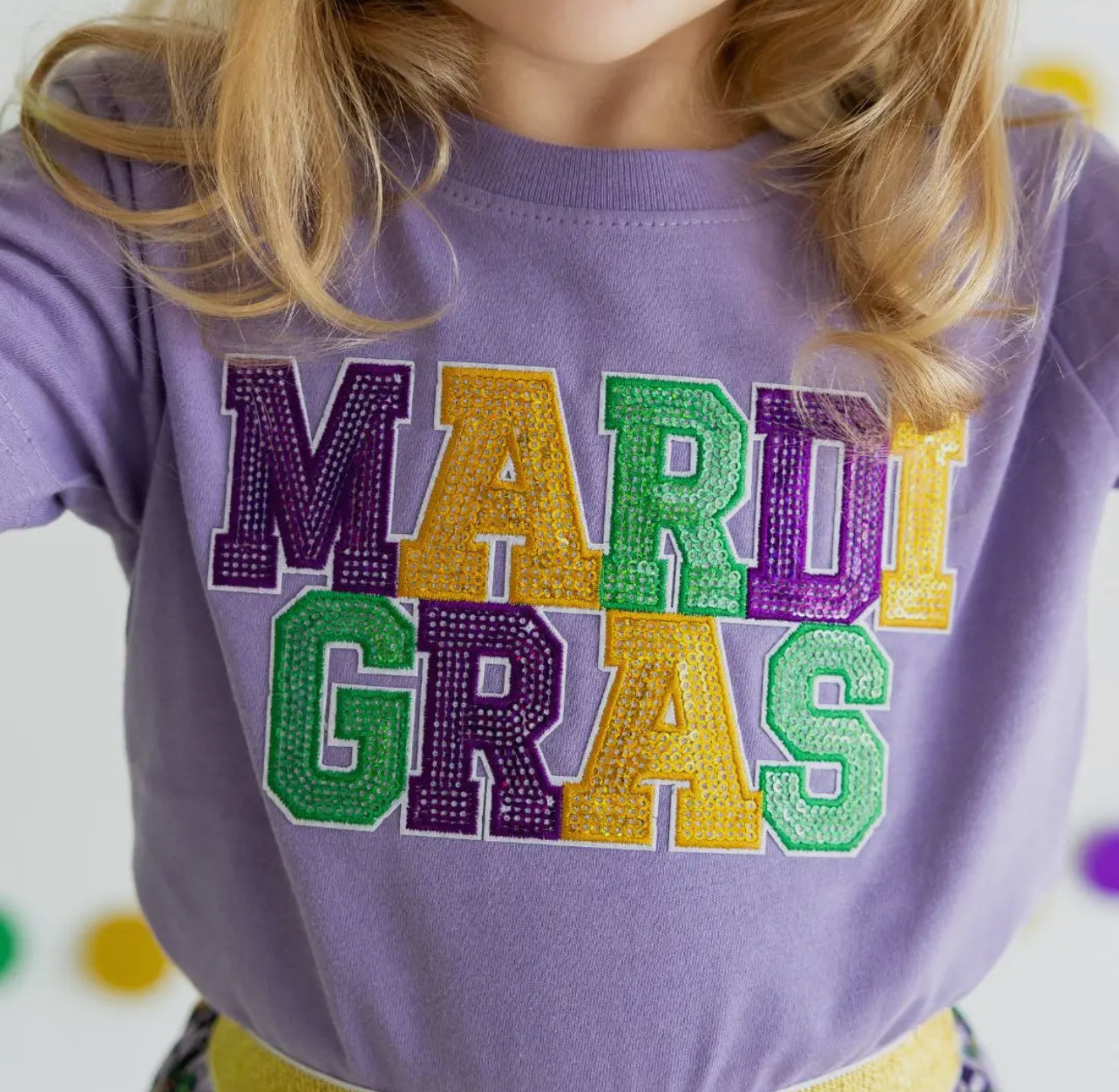 Mardi Gras Patch Short Sleeve Tee