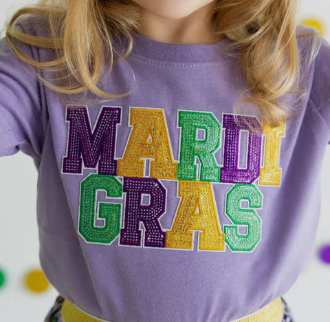 Mardi Gras Patch Short Sleeve Tee