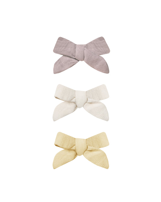 Bow With Clip Set (Lavender, Natural, Lemon)