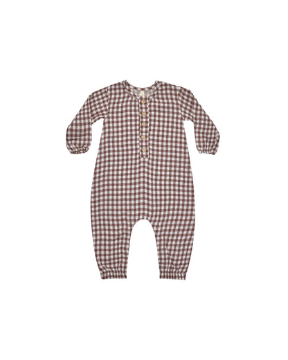 Woven Jumpsuit (plum gingham)