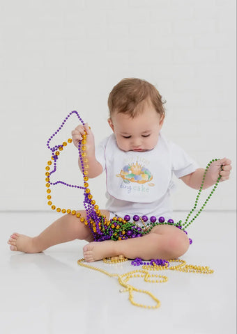 My First King Cake Cotton Bib