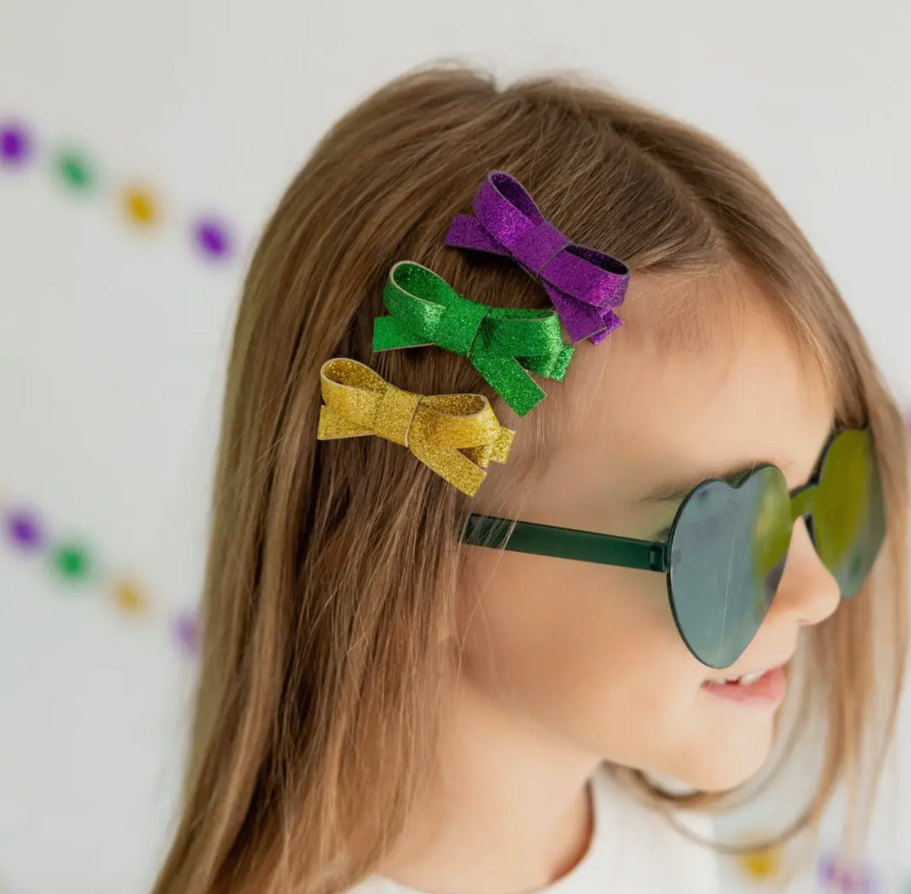 Mardi Gras Clip Bow set