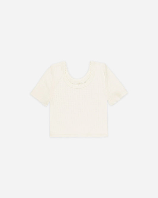 Pointelle Tee || Ivory