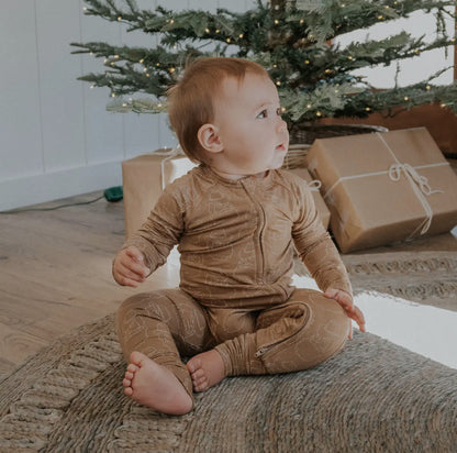 Ranch Santa bamboo zip romper