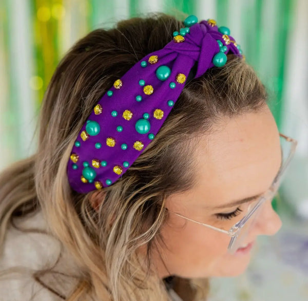 Mardi Gras Gemstone Headband(mommy)