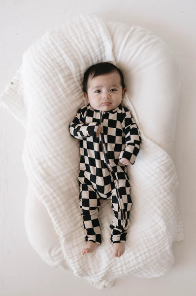 Black Checkered Double Zip PJ