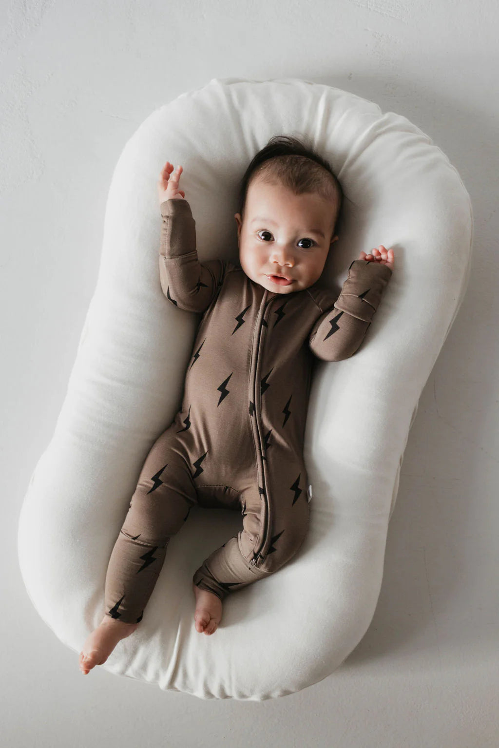 Black + Brown Lightening Bolt Double Zip PJ