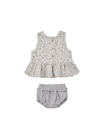 Sleeveless Peplum Set(french garden)