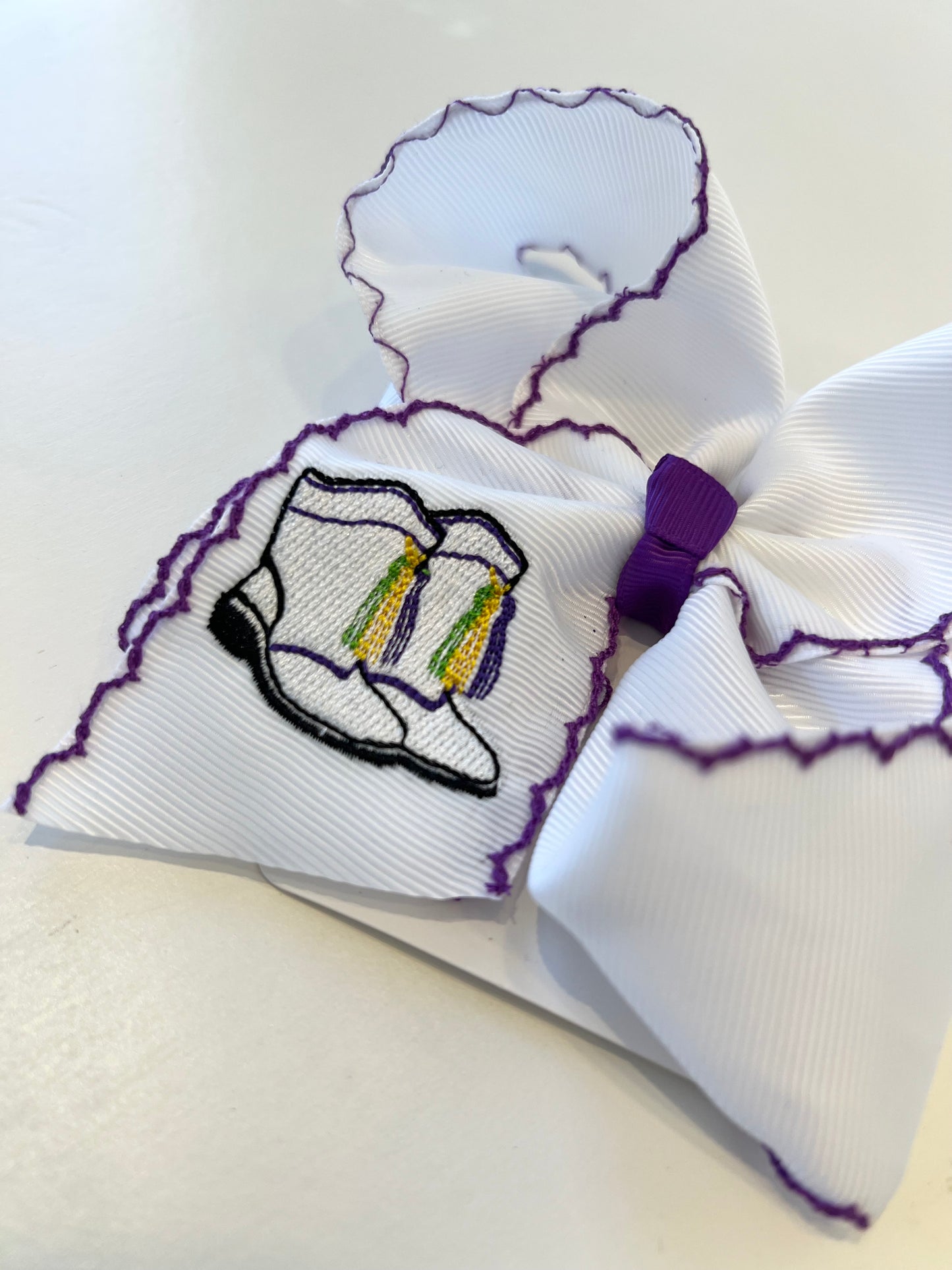 Mardi Gras Boots Hair Bow