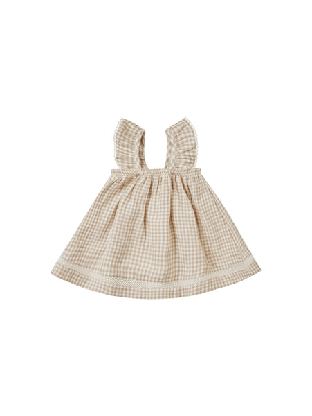 Ruffle Tank Dress(oat gingham)