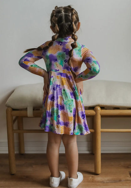 Ink Splat Bamboo Twirl Dress