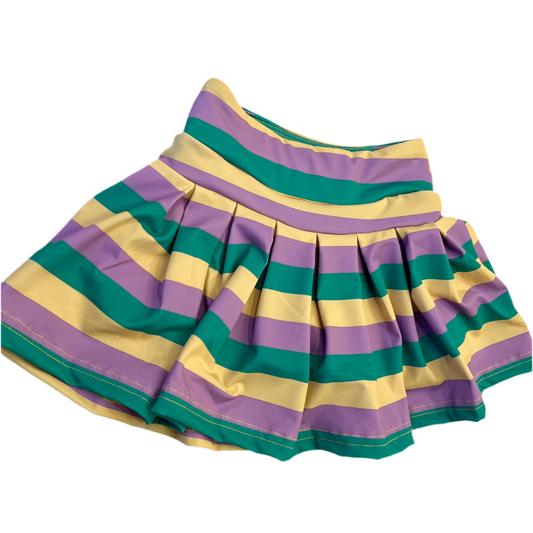 Mardi Gras Pleated Tennis Skirt (Mini)