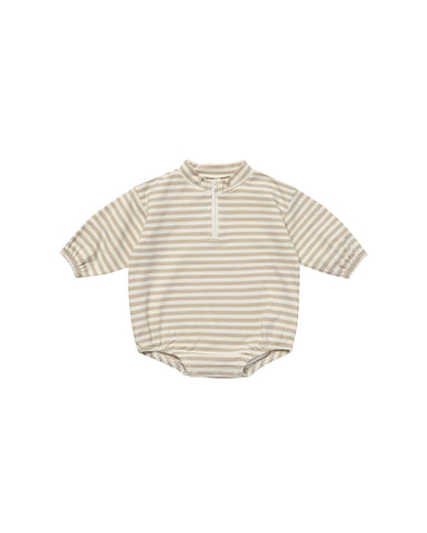 Fleece Bohdi Romper (sand stripe)