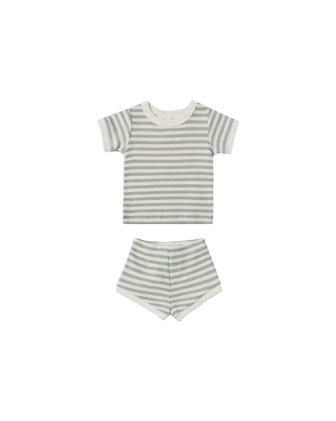 Waffle Shortie Set (Sky Stripe)