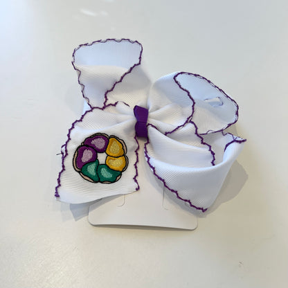 King Cake Hair Bow