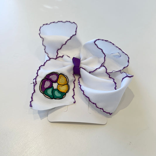 King Cake Hair Bow