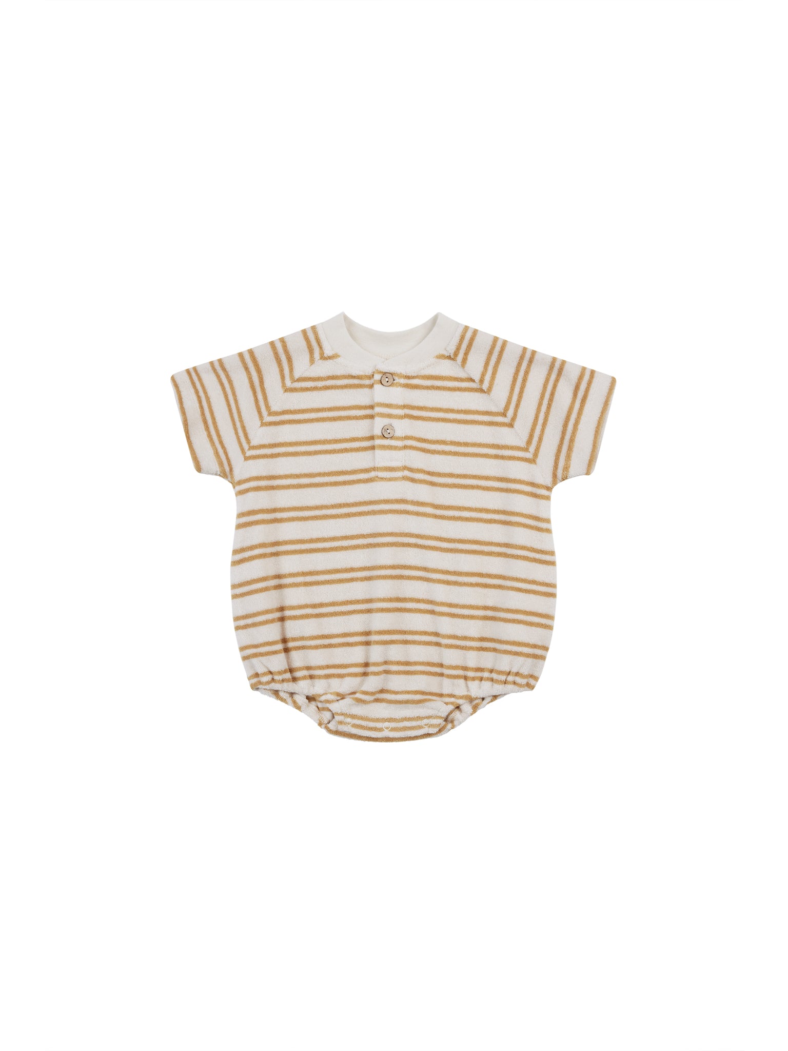 Terry Henley Romper (Honey Stripe)