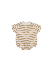 Terry Henley Romper (Honey Stripe)