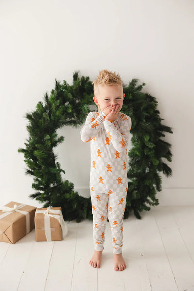 Gingerbread men bamboo 2 piece set