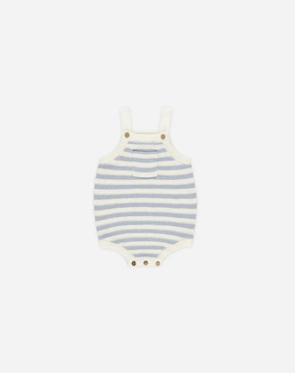 Ashton Knit Romper Blue Stripe