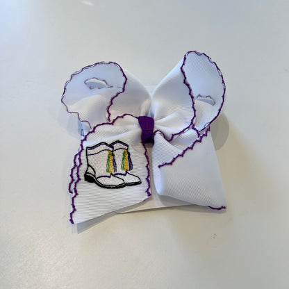 Mardi Gras Boots Hair Bow