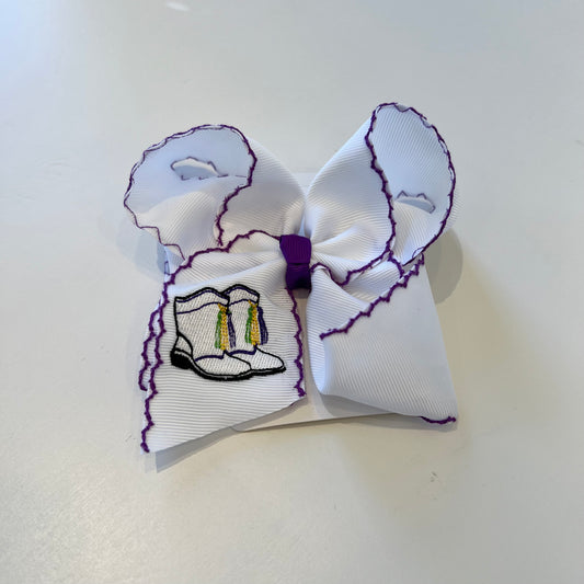 Mardi Gras Boots Hair Bow