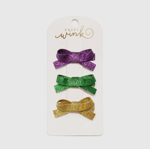 Mardi Gras Clip Bow set